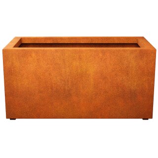 LARGO 6 Corten Metallblumentopf, Design-Objekt aus Corten-Stahl, Materialdicke 2mm, 120x60x60 cm