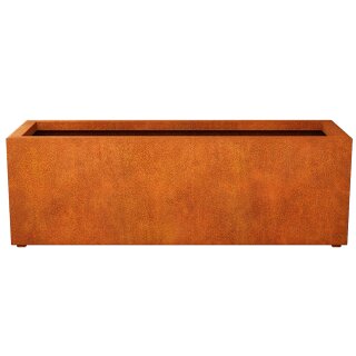 LARGO 7 Corten Metallblumentopf, Design-Objekt aus Corten-Stahl, Materialdicke 2mm, 180x60x60 cm