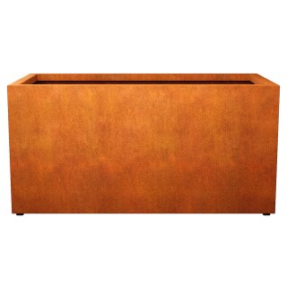 LARGO 10 Corten Metallblumentopf, Design-Objekt aus Corten-Stahl, Materialdicke 2mm, 180x90x90 cm