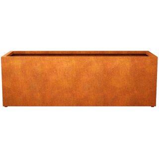 LARGO 11 Corten Metallblumentopf, Design-Objekt aus Corten-Stahl, Materialdicke 2mm, 270x90x90 cm