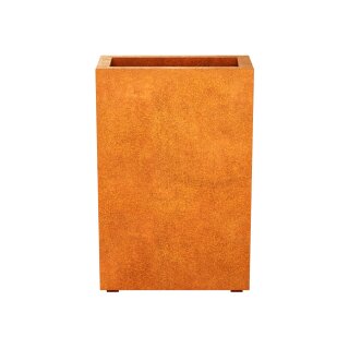 ESTRECHO 1 Corten Metallblumentopf, Design-Objekt aus Corten-Stahl, Materialdicke 2mm, 60x30x90 cm