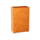 ESTRECHO 1 Corten Metallblumentopf, Design-Objekt aus Corten-Stahl, Materialdicke 2mm, 60x30x90 cm