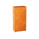 ESTRECHO 2 Corten Metallblumentopf, Design-Objekt aus Corten-Stahl, Materialdicke 2mm, 60x30x120 cm