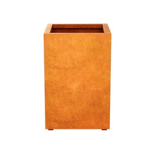 ESTRECHO 4 Corten Metallblumentopf,  rostiges Design-Objekt aus Corten-Stahl, Materialdicke 2mm, 60x60x90 cm