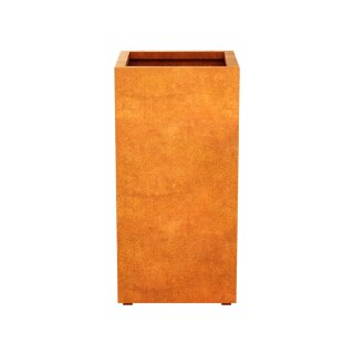 ESTRECHO 5 Corten Metallblumentopf, Design-Objekt aus Corten-Stahl, Materialdicke 2mm, 60x60x120 cm