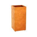 ESTRECHO 5 Corten Metallblumentopf, Design-Objekt aus Corten-Stahl, Materialdicke 2mm, 60x60x120 cm