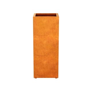 ESTRECHO 6 Corten Metallblumentopf, Design-Objekt aus Corten-Stahl, Materialdicke 2mm, 60x60x150 cm