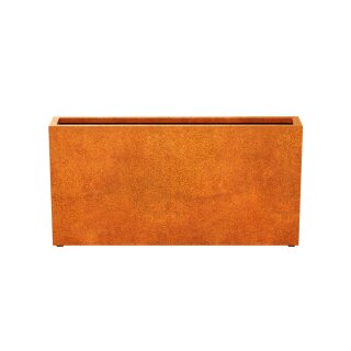 ESTRECHO 25 Corten Metallblumentopf, Design-Objekt aus Corten-Stahl, Materialdicke 2mm, 180x30x90 cm