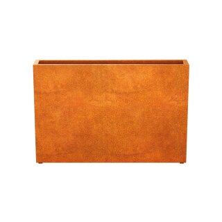 ESTRECHO 26 Corten Metallblumentopf, Design-Objekt aus Corten-Stahl, Materialdicke 2mm, 180x30x120 cm