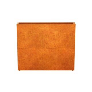 ESTRECHO 27 Corten Metallblumentopf, Design-Objekt aus Corten-Stahl, Materialdicke 2mm, 180x30x150 cm