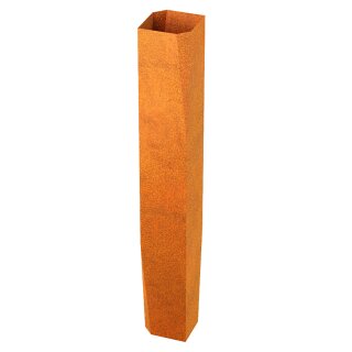 ANTORCHA Geometrischer Corten Metallblumentopf, Design-Objekt aus Corten-Stahl, Materialdicke 2mm, 13x13x120 cm