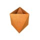 TRIANGULO Geometrischer Corten-Blumentopf, rostiges Design-Objekt aus Corten-Stahl, Materialdicke 2mm, 60x60x60 cm