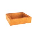HOGAR 1 Corten Feuerstelle, Design-Objekt aus Corten-Stahl, Materialdicke 3mm, 100x100x30 cm