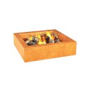 HOGAR 2 Corten Feuerstelle, Design-Objekt aus Corten-Stahl, Materialdicke 3mm, 100x100x30 cm