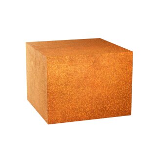 SIMPLE 1 Corten Basis Deko-Podest / Sockel / Aufsteller / Ständer, Design-Objekt rostig aus Corten-Stahl, archaische Präsentation Indoor und Outdoor, Materialdicke 2mm, 60x60x45 cm