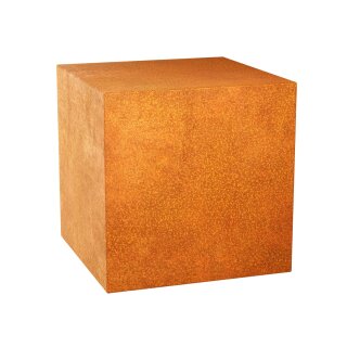 SIMPLE 2 Corten Basis Deko-Podest / Sockel / Aufsteller / Ständer, Design-Objekt rostig aus Corten-Stahl,  archaische Präsentation Indoor und Outdoor, Materialdicke 2mm, 60x60x60 cm