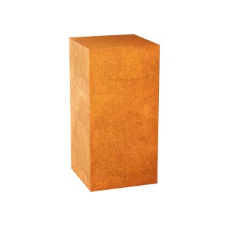 SIMPLE 4 Corten Basis Deko-Podest / Sockel / Aufsteller / Säule / Stönder, Design-Objekt rostig aus Corten-Stahl,  archaische Präsentation Indoor und Outdoor, Materialdicke 2mm, 60x60x120 cm