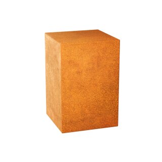 SIMPLE 8 Corten Basis Deko-Podest / Sockel / Aufsteller / Ständer, Design-Objekt rostig aus Corten-Stahl,  archaische Präsentation Indoor und Outdoor, Materialdicke 2mm, 30x30x45 cm