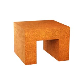 HIERRO 2 Corten Basis Deko-Podest / Sockel / Aufsteller / Säule / Ständer, Design-Objekt rostig aus Corten-Stahl, archaische Präsentation Indoor und Outdoor, Materialdicke 2mm, 60x60x60, made in EU (Versand kostenfrei*)