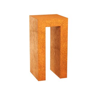 HIERRO 4 Corten Basis Deko-Podest / Sockel / Aufsteller / Säule / Ständer, Design-Objekt rostig aus Corten-Stahl, archaische Präsentation Indoor und Outdoor,  Materialdicke 2mm, 60x60x120 cm, made in EU (Versand kostenfrei*)