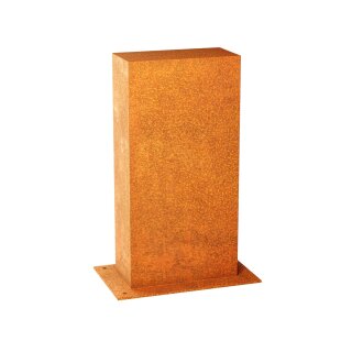 MURO A1 Corten Gartenpaneel, Design-Objekt aus Corten-Stahl, Materialdicke 2mm, Stellwand 30x15x Höhe 60 cm