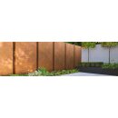 MURO B6 Corten Gartenpaneel, Design-Objekt aus Corten-Stahl, Materialdicke 2mm,  Stellwand 60x15x Höhe 200 cm