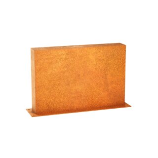 MURO C1 Corten Gartenpaneel, Design-Objekt aus Corten-Stahl, Materialdicke 2mm, Stellwand 90x15x Höhe 60 cm