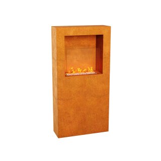 TRIO AZ Corten Biokamin, Design-Objekt aus Corten-Stahl, Materialdicke 2mm, 70x30x140 cm, dekorative  Befeuerung mit Bioethanol, witterungsbeständiges outdoor Feuer / Gartenkamin  made in EU (Versand kostenfrei*)