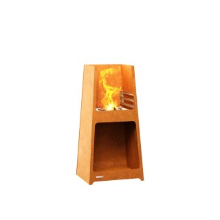 Grill 2 Corten, Design-Objekt aus Corten-Stahl, Materialdicke 3mm, 60x50x130 cm