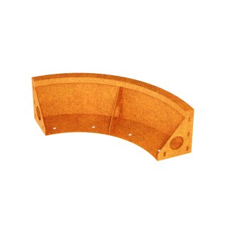90R500 Z Corten Garteneinfassung, geschwungene Rasenkante, Beetumrandung aus Corten-Stahl, Materialdicke 2mm, 50x50x20 cm