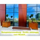 Stadtmobilar: ATA 8  Corten Metall-Blumentopf/Pflanzkübel für den städtischen bzw. kommunalen Raum, rostig , quadratisch, mit Füßen  (unterfahrbar),   Design-Objekt aus Corten-Stahl, Materialdicke 2mm, 140x140x60 cm, made in EU (Versand kostenfrei*)