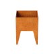 Pierna 1 Corten Metallblumentopf, Design-Objekt aus Corten-Stahl, Materialdicke 2mm, 45x45x60 cm, Blumenkübel auf Füßen/Beinen (unterfahrbar/anhebbar), rostig, made in EU