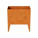 Pierna 5 Corten Metallblumentopf, Design-Objekt aus Corten-Stahl, Materialdicke 2mm, 45x85x90 cm, Blumenkübel auf Füßen/Beinen (unterfahrbar/anhebbar), rostig, made in EU (Versand kostenfrei*)