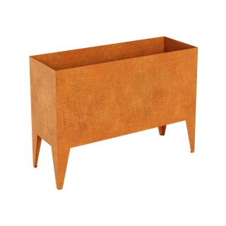 Pierna 6 Corten Metallblumentopf, Design-Objekt aus Corten-Stahl, Materialdicke 2mm, 45x125x90 cm, Blumenkübel auf Füßen/Beinen (unterfahrbar/anhebbar), rostig, made in EU (Versand kostenfrei*)