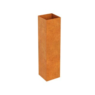 RAPIDO A2 Corten Metallblumentopf, Design-Objekt aus Corten-Stahl, Materialdicke 2mm, 30x30x120 cm, Pflanzcontainer rostig, quadratisch, made in EU