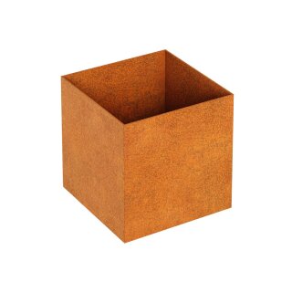 RAPIDO C2 Corten Metallblumentopf, Design-Objekt aus Corten-Stahl, Pflanzcontainer rostig, quadratisch 45x45x45 cm, Materialdicke 2mm, made in EU