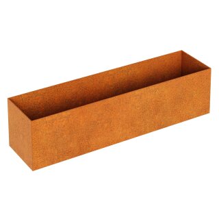 RAPIDO L2 Corten Metallblumentopf rostiges Design-Objekt aus Corten-Stahl, Pflanzcontainer 120x30x Höhe 30 cm, Materialdicke 2mm, made in EU