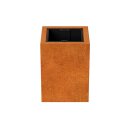 DEPO 2 Corten Metallblumentopf mit Kunststoff-Innenbehälter, Design-Objekt aus Corten-Stahl, Pflanzkübel 45x45x Höhe 60 cm, Materialdicke 2mm,  outdoor und indoor nutzbar, made in EU