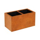 DEPO 5 Corten Metallblumentopf mit Kunststoff-Innenbehälter,  Design-Objekt aus Corten-Stahl, Pflanzkübel 85x45x Höhe 45 cm, Materialdicke 2mm,  outdoor und indoor nutzbar, made in EU ( Versand kostenfrei *)