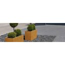 DEPO 5 Corten Metallblumentopf mit Kunststoff-Innenbehälter,  Design-Objekt aus Corten-Stahl, Pflanzkübel 85x45x Höhe 45 cm, Materialdicke 2mm,  outdoor und indoor nutzbar, made in EU ( Versand kostenfrei *)