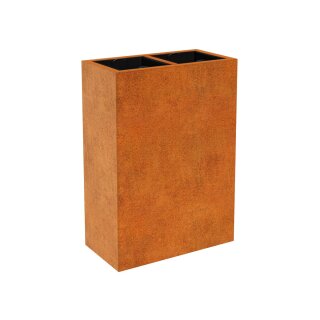 DEPO 8 Corten Metallblumentopf mit Kunststoff-Innenbehälter,  Design-Objekt aus Corten-Stahl, Pflanzkübel 85x45x Höhe 120 cm, Materialdicke 2mm,  outdoor und indoor nutzbar, made in EU ( Versand kostenfrei *)