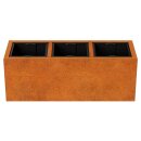 DEPO 9 Corten Metallblumentopf mit Kunststoff-Innenbehälter,  Design-Objekt aus Corten-Stahl, Pflanzcontainer 125x45x Höhe 45 cm, Materialdicke 2mm,  outdoor und indoor nutzbar, made in EU ( Versand kostenfrei *)