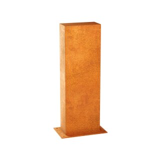 ESPADA A2  Corten Stellwand / Stele geschlossen, Stadt-Barriere /   Garten-Zaun Element / Design-Objekt aus Corten-Stahl  30x15x Höhe 90 cm, Materialdicke 2mm, made in EU