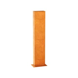 ESPADA A4 Corten Stellwand / Stele geschlossen, Stadt-Barriere / Garten-Zaun Element / Design-Objekt aus Corten-Stahl   30x15x Höhe150 cm, Materialdicke 2mm, made in EU