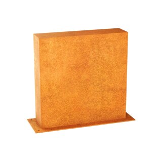ESPADA B1 Corten Stellwand / Stele geschlossen, Stadt-Barriere /  Garten-Zaun Element / Design-Objekt aus Corten-Stahl    60x15x Höhe 60 cm, Materialdicke 2mm, made in EU