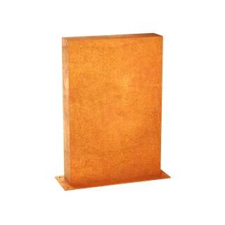 ESPADA B2 Corten Stellwand / Stele geschlossen, Stadt-Barriere /  Garten-Zaun Element / Design-Objekt aus Corten-Stahl   60x15x Höhe 90 cm, Materialdicke 2mm, made in EU