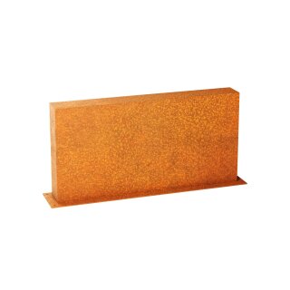 ESPADA D1  Corten Stellwand / Stele geschlossen, Stadt-Barriere /   Garten-Zaun Element / Design-Objekt aus Corten-Stahl   120x15x Höhe 60 cm, Materialdicke 2mm, made in EU ( Versand kostenfrei *)