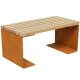CHAN 2 Corten Bank, rostiges Design-Objekt aus extra dickwandigen Corten-Stahl, Sitzfläche aus Fichtenholz doppelt matt lackiert, City  Sitz-Bank 100x50x46 cm, made in EU ( Versand kostenfrei *)