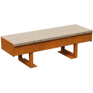 GORDO 3 Corten Bank, rostiges Design-Objekt aus extra dickwandigen Corten-Stahl, Sitzfläche aus Fichtenholz doppelt matt lackiert, 150x50x46 cm, made in EU ( Versand kostenfrei *)