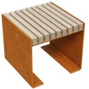 FLANCO A1 Corten Bank, rostiges Design-Objekt aus extra...